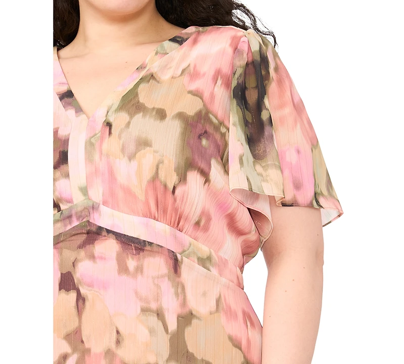 Msk Plus V-Neck Empire Waist Maxi Dress