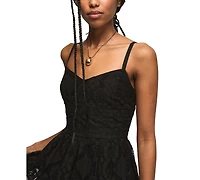 Lucky Brand Women's Sweetheart Neck Drop Waist Ballet Midi Dress