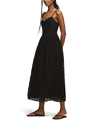 Lucky Brand Women's Sweetheart Neck Drop Waist Ballet Midi Dress