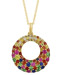 Effy Collection Multi-Gemstone (2-5/8ct) Pendant Necklace in 14k Yellow Gold