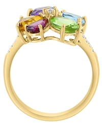 Effy Collection Multi-Gemstone (3-5/8 ct. t.w.) and Diamond (1/10 ct. t.w.) Ring in 14k Yellow Gold