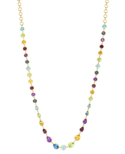 Effy Collection Multi-Gemstone (16 ct. t.w.) Necklace in Gold Over Silver