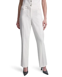 Dkny Petite Pinstripe Modern Fit Flared Pants
