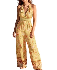 Cupshe Women's Halter Neck Floral Jumpsuit