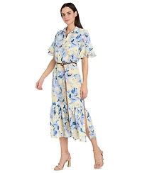 Rm Richards Women's Collared Midi Shirt Dress