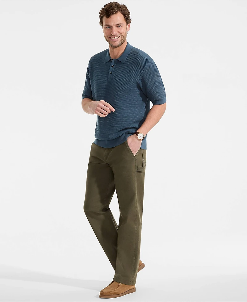 Lands' End Men's Short Sleeve Fine Gauge Sweater Polo