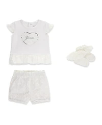 Guess Baby Girls' Short-Sleeve T-Shirt, Short & Sock, 3-Piece Set