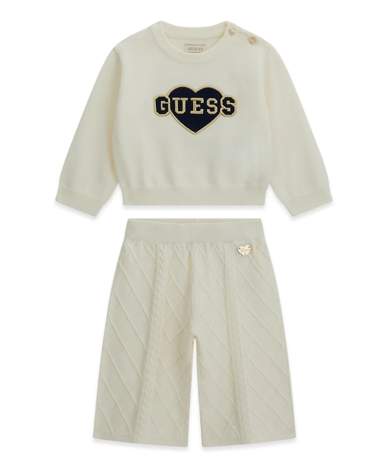 Guess Baby Girls' Long-Sleeve Sweater Top and Pant, 2-Piece Set