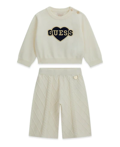 Guess Baby Girls' Long-Sleeve Sweater Top and Pant, 2-Piece Set