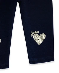 Guess Baby Girls' Long-Sleeve Top and Knit Denim Pant, 2-Piece Set