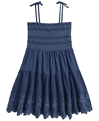 Polo Ralph Lauren Girls' 2T-6X Smocked Eyelet Cotton Jersey Dress