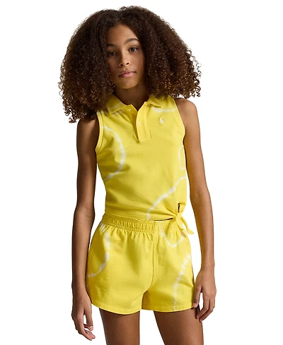 Polo Ralph Lauren Girls' 7-16 Tie-Dye Stretch Mesh Boxy Shirt