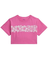 Polo Ralph Lauren Girls' 2T-6X Floral-Print Logo Cotton Boxy T-Shirt