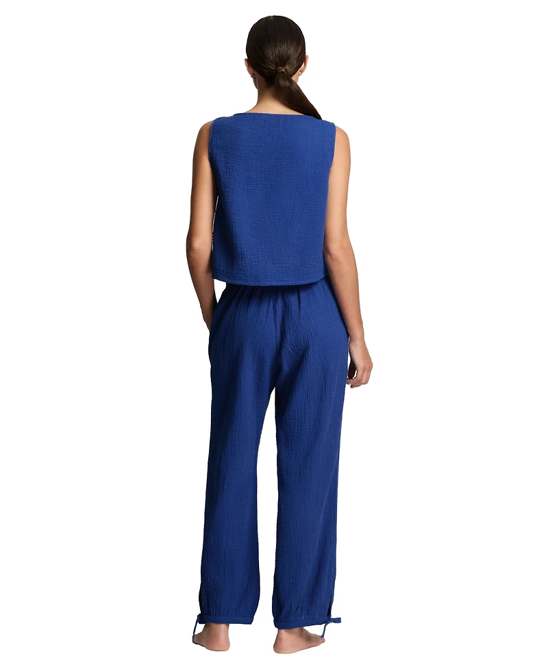 Lauren Ralph Women's Top & Pants Cover-Up Swim, 2-Piece Set