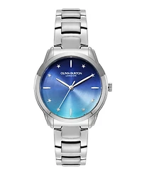 Olivia Burton Women's Colourwave Silver Tone Stainless Steel Bracelet Watch, 36mm