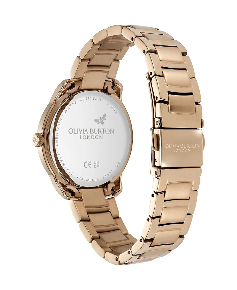 Olivia Burton Women's Colourwave Rose Gold Tone Stainless Steel Bracelet Watch, 36mm