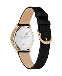 Olivia Burton Women's Ob Classic Bee Black Leather Strap Watch, 29.8mm