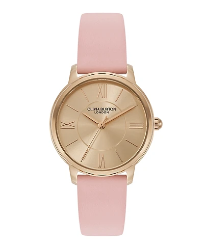 Olivia Burton Women's Westbourne Mellow Rose Leather Strap Watch, 30mm