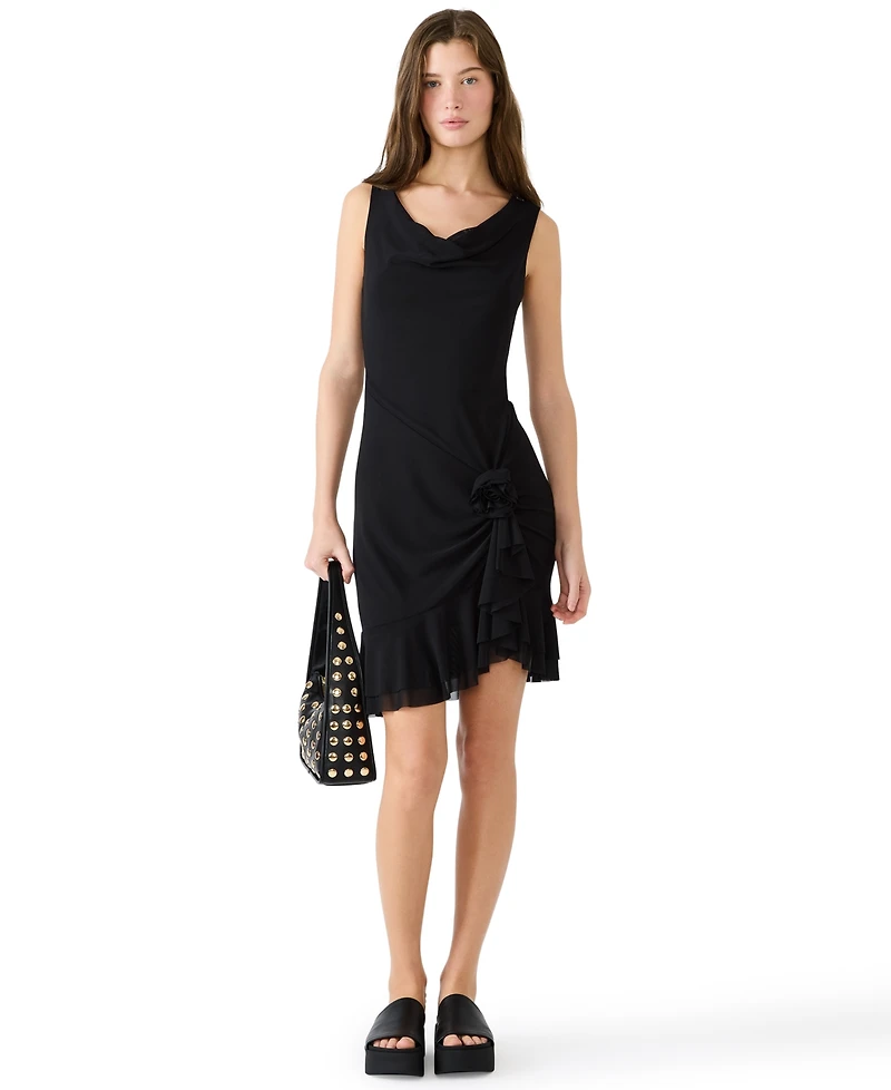 Steve Madden Juniors' Cowl Neck High-Low Dress