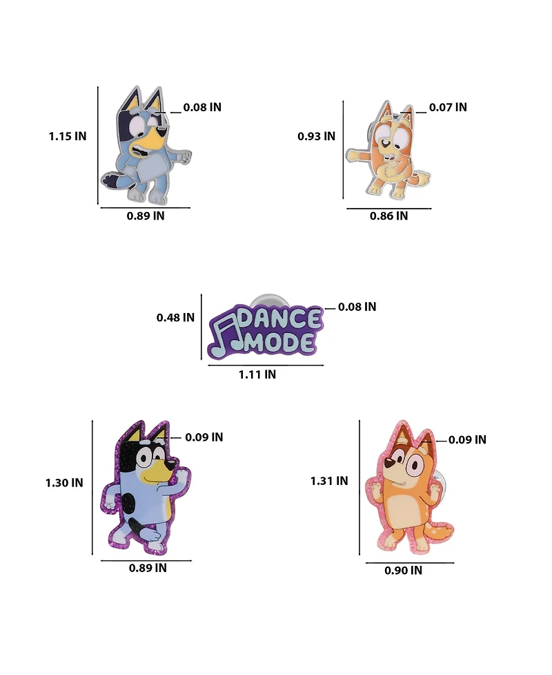 Bluey Enamel Pin Set - 5-Piece Character Collector Pack