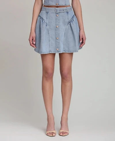Avec Les Filles Women's Belted Mini Skirt