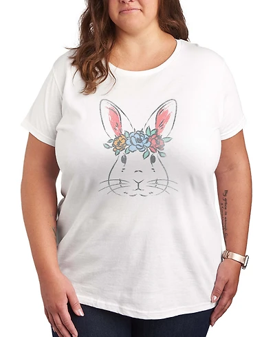 Hybrid Apparel Plus Instant Message Bunny Face Vintage Faded Short-Sleeve Graphic T-Shirt
