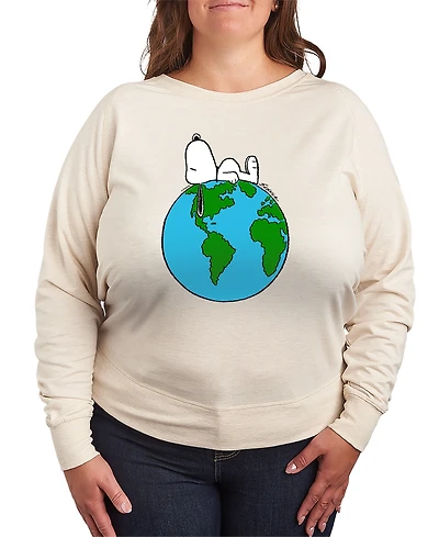 Hybrid Apparel Plus Peanuts Snoopy Earth French Terry Long-Sleeve T-shirt