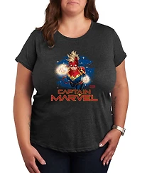 Hybrid Apparel Plus Captain Marvel Space Logo Short-Sleeve Graphic T-Shirt