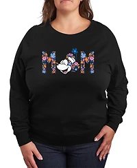 Hybrid Apparel Women's Disney Mom Minnie Florals French Terry Long-Sleeve T-Shirt