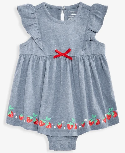 First Impressions Baby Girls' 0M-24M Strawberry-Hem Sunsuit, Macy's Exclusive