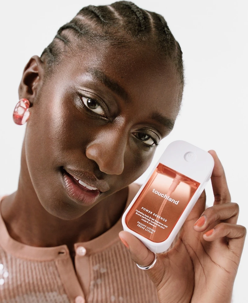 Touchland Power Essence Peachy Lychee Body and Hair Fragrance Mist, 2 oz.