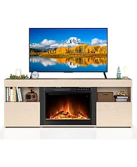 Cowsar 60" Electric Fireplace Tv Stand with Mantel, Remote & Timer