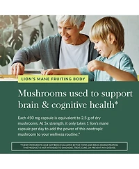 Gaia Herbs Organic Lion's Mane Mushroom - Brain and Nerve Support Supplement to Help Maintain Neurological Health