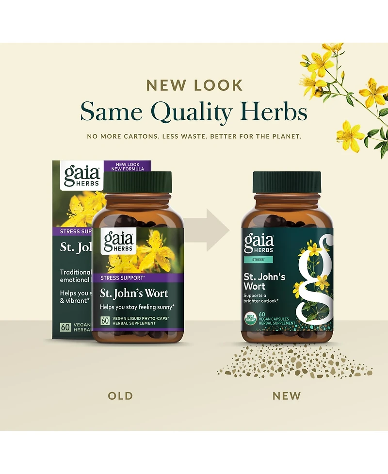 Gaia Herbs St. John's Wort - Natural Stress Support Supplement - With St. John's Wort