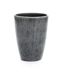 LuxenHome Sea Gray Ripples 17-Inch Tall Ceramic Planter