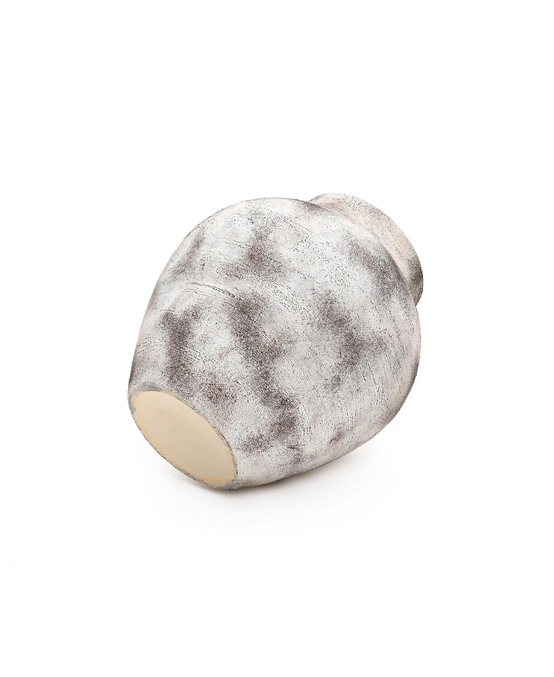 LuxenHome Rustic Gray with Weathered White Finish -Inch Tall Stoneware Vase for Farmhouse Decor