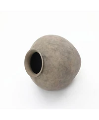 LuxenHome Rustic Ceramic Vase, 12.6" Tall Terracotta Pot with Earthy Gray-Brown Finish, Handcrafted