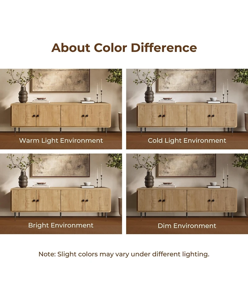 LuxenHome 64.5" Modern Tv Stand for Living Room, Wood Tv Console for TVs up to 70", Media Console Cabinet