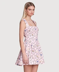 Avec Les Filles Women's Hip Flounce Mini Dress