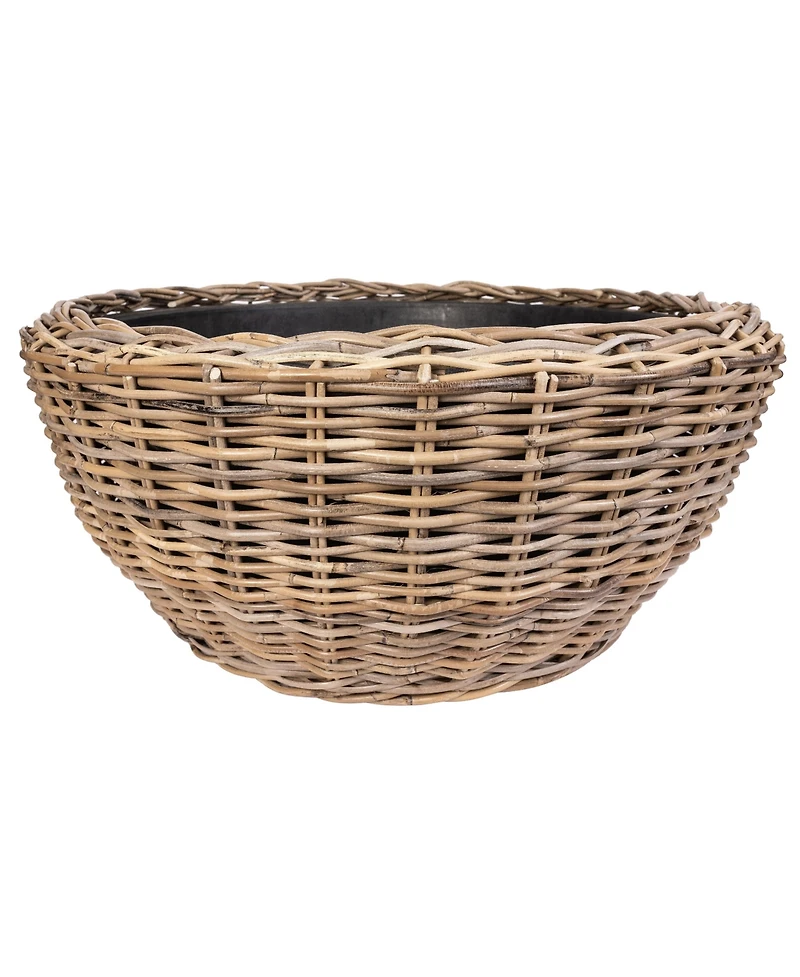 Round Belly Planter with Black Plastic Insert