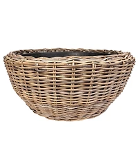 Round Belly Planter with Black Plastic Insert