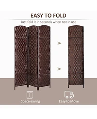 Homcom 3 Panel Resin Wicker Folding Room Divider Privacy Screen Home Office