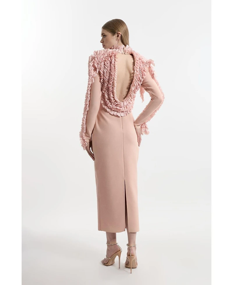 Karen Millen Women's Bandage Rosette Midi Detail Dress