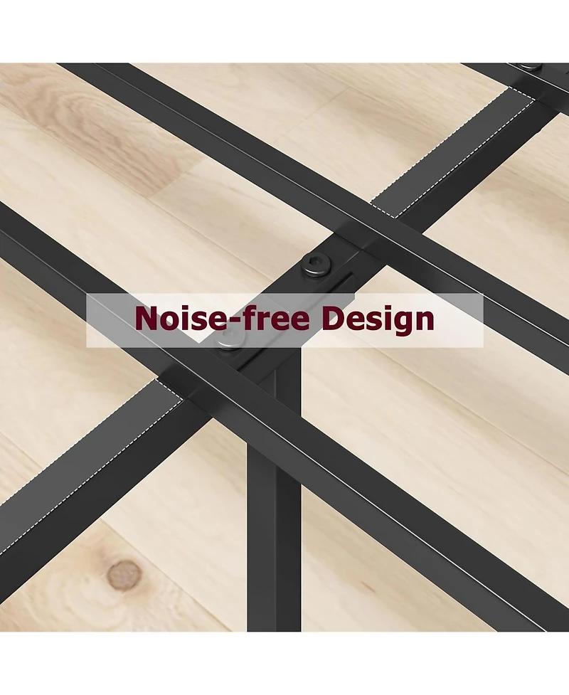 gaomon Bed Frame, 14" Metal Platform Bed Frame, Heavy Duty Metal Bed Frame with Iron Slat Support, Under-Bed Storage, 800 Lbs Weight Capacity