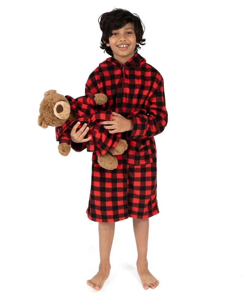 Leveret Toddler Girls Matching Doll Fleece Hooded Robe