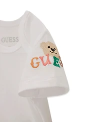 Guess Baby Boys' Short-Sleeve Bodysuit, Shortall, and Bucket Hat, 3-Piece Set