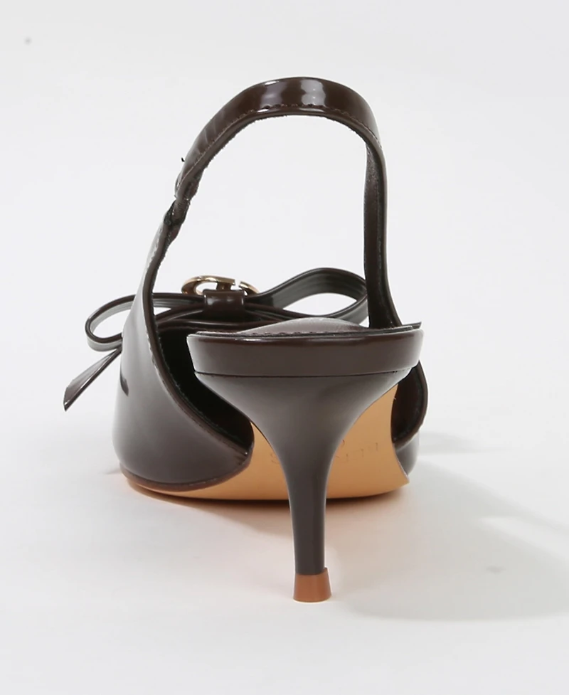 Berness Women's Charleigh Slingback Kitten Heels with Bow Detail