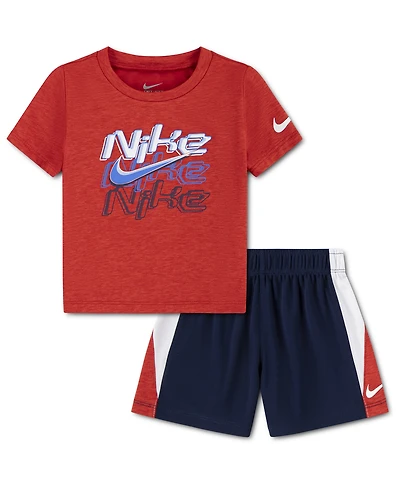 Nike Baby Boys' Dropset Icon T-shirt and Shorts, 2-piece Set