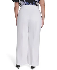Calvin Klein Plus Wide-Leg Mid-Rise Pants
