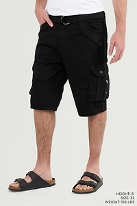 X-Ray Men's Belted Double Pocket Cargo Shorts